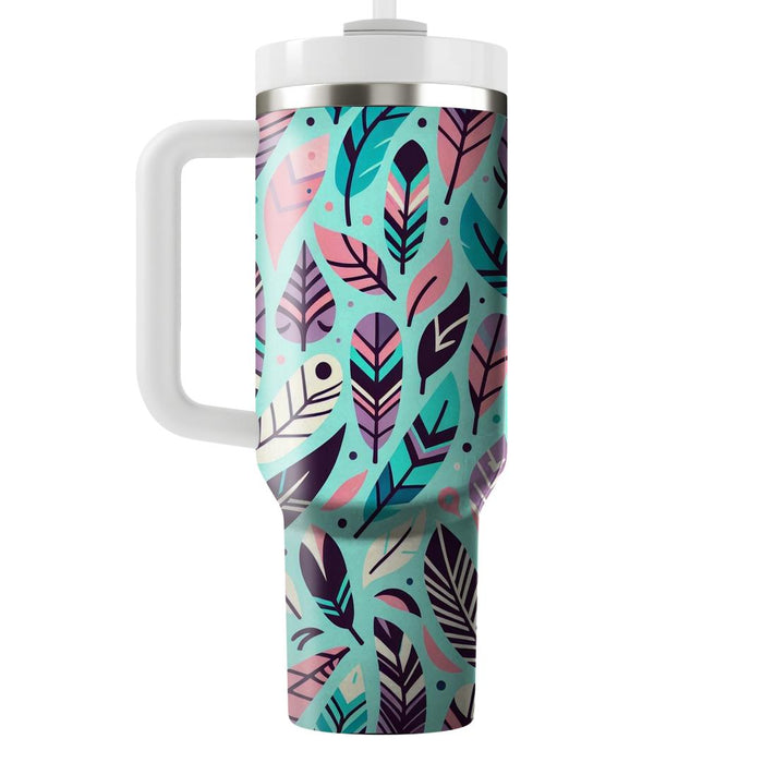 Vibrant Feather Pattern  Insulated Tumblers