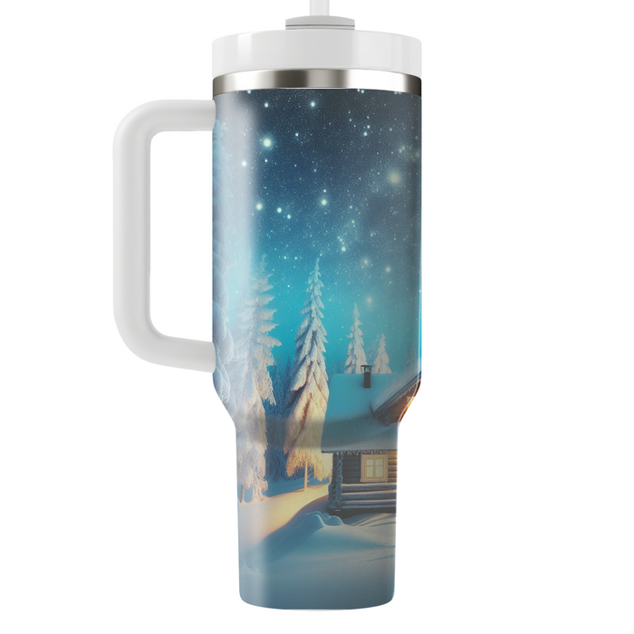 Winter Snowy Cabin Retreat  Personalized Tumblers