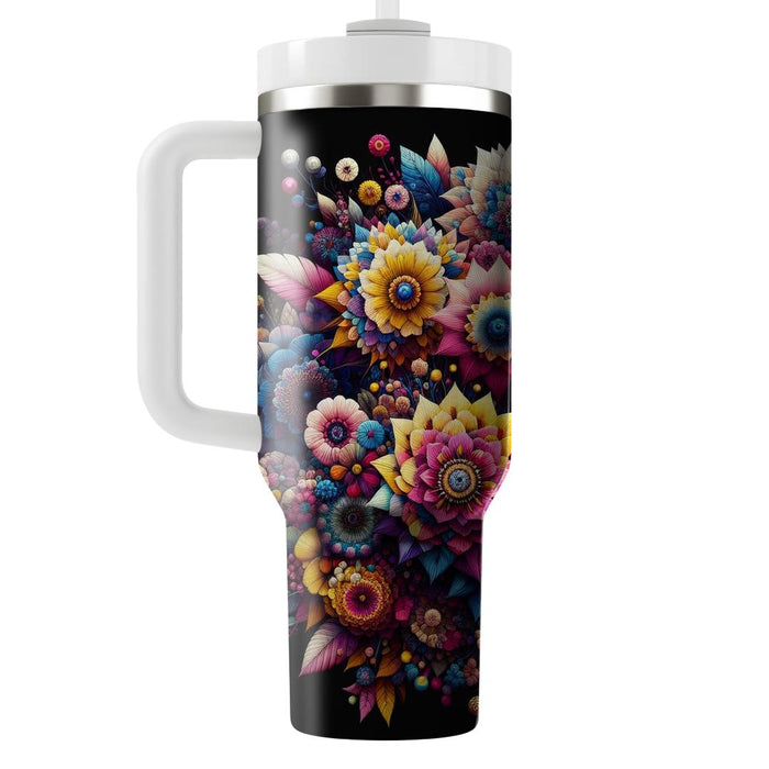 Floral Kaleidoscope  Tumbler Cups