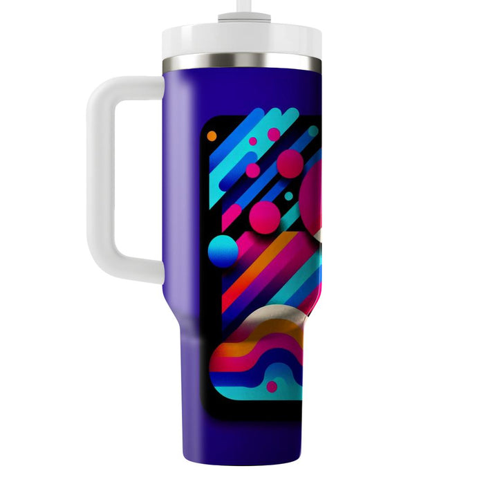 Retro Neon Rainbow  Travel Tumblers