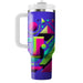 Geometric Neon Patterns  Personalized Tumblers