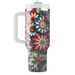 Vibrant Kaleidoscope Flowers Travel Tumblers