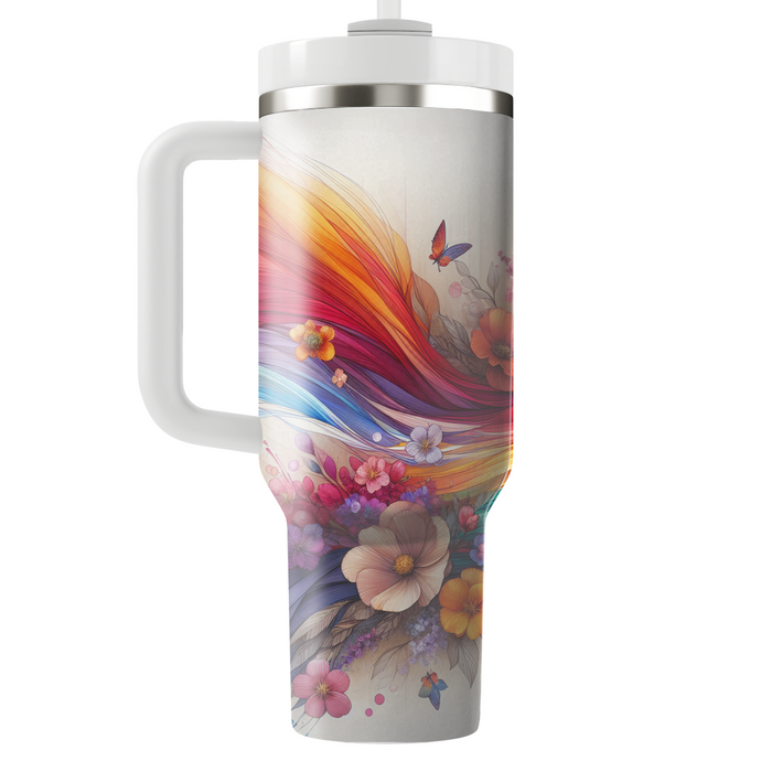 Spring Rainbow Garden  Travel Tumblers