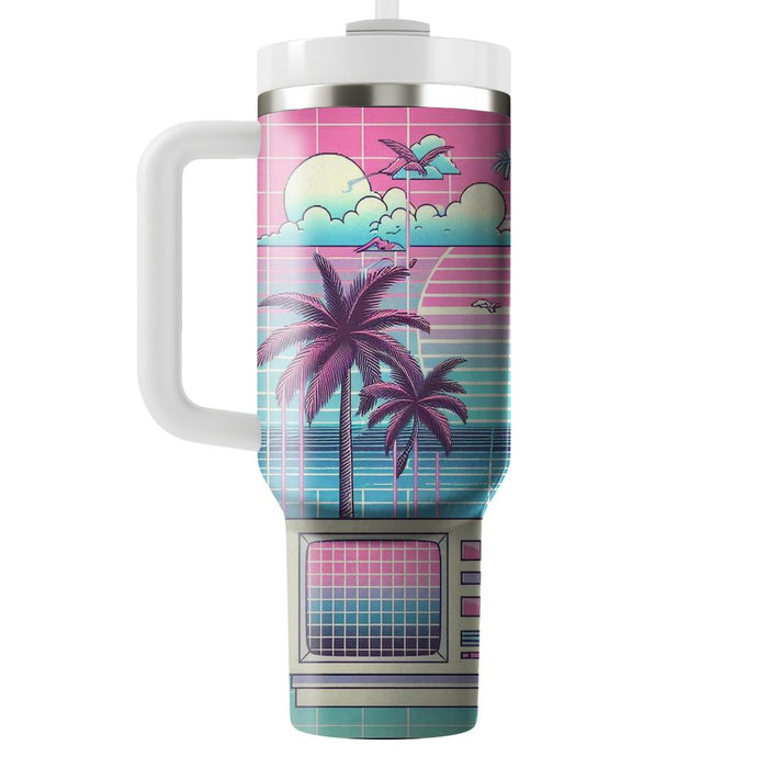 Vibrant Vaporwave  Personalized Tumblers