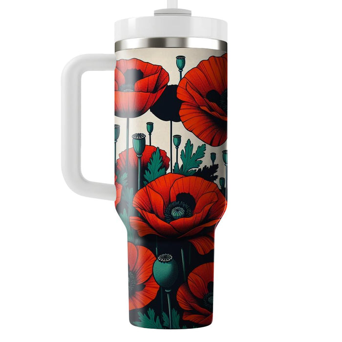 Wild Poppy Field  Unique Tumblers