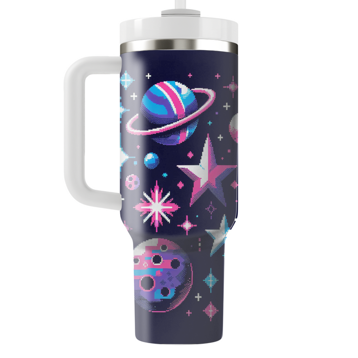 Retro Pixel Galaxy  Tumbler Cups