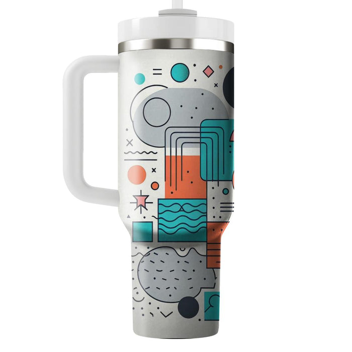 Funky Retro Line Art  Tumblers With Lids