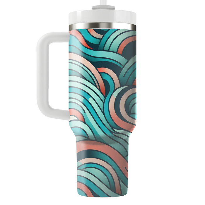 Geometric Wave Flow  Insulated Tumblers