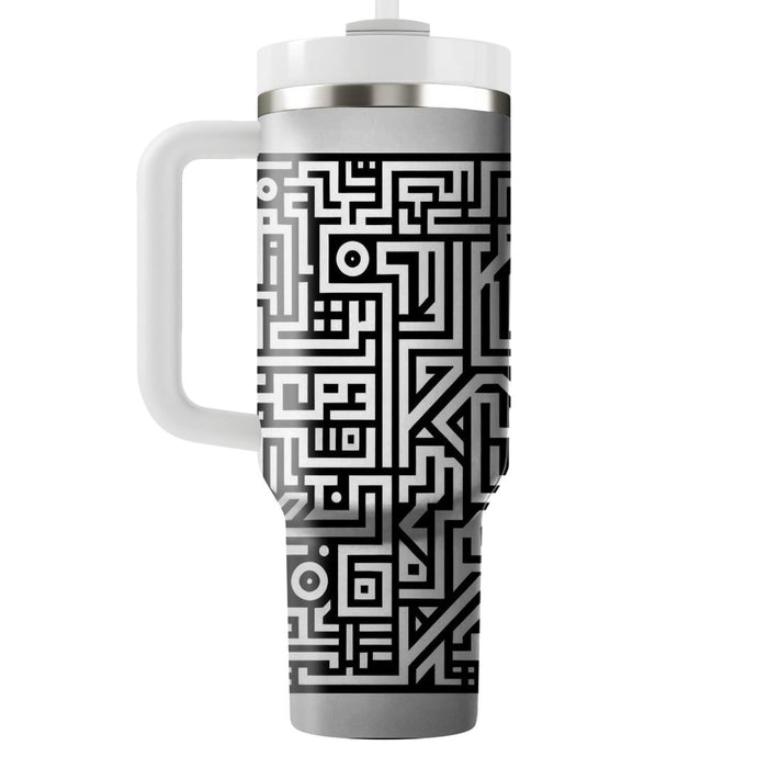 Abstract Monochrome Maze  Insulated Tumblers