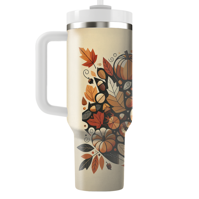 Autumn Harvest Mosaic  Tumbler Cups