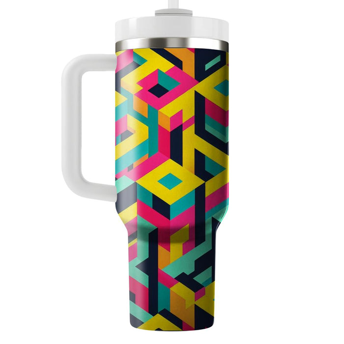 Abstract Geometric Blocks Pattern  Insulated Tumblers