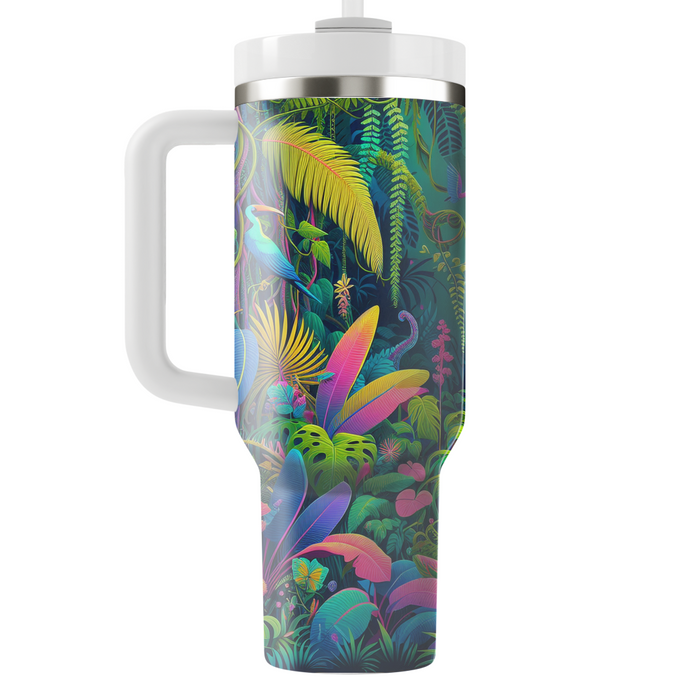 Retro Neon Jungle  Personalized Tumblers