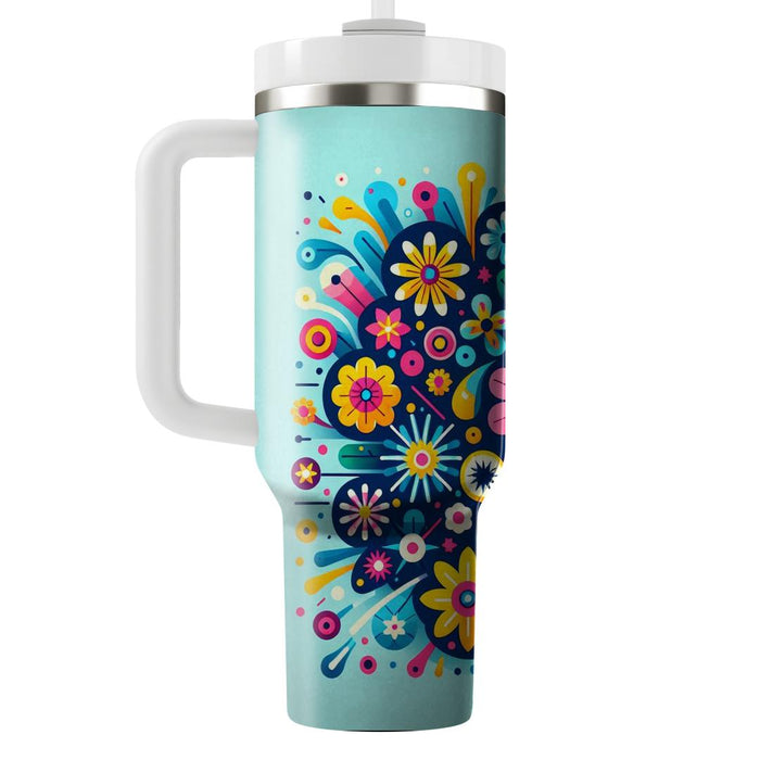 Whimsical Flower Burst Insulated Tumblers