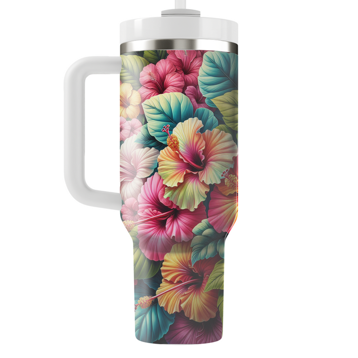 Vibrant Hibiscus Haven  Tumblers With Lids