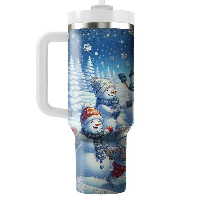 Winter Snowman Family  Travel Tumblers