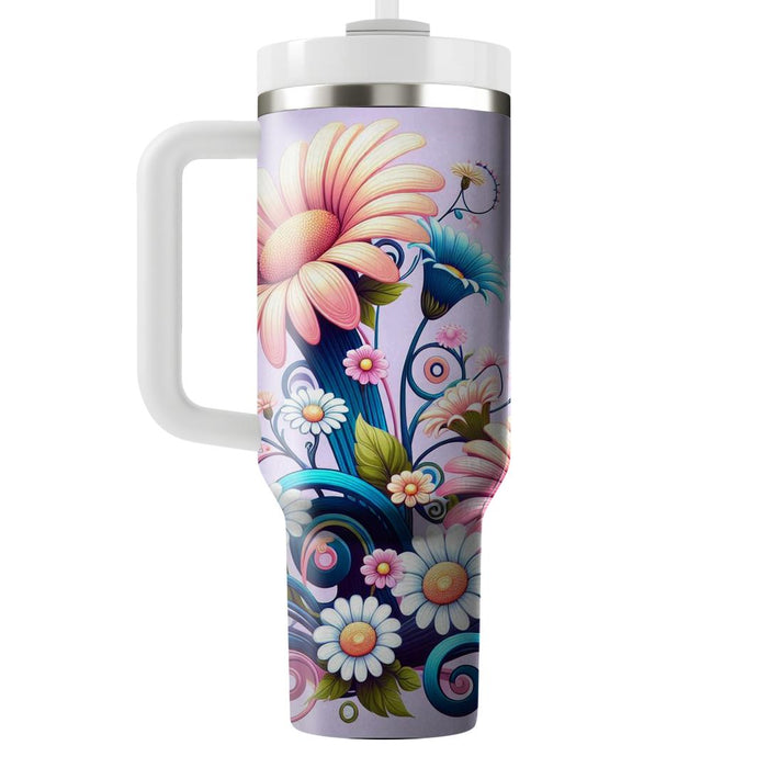 Whimsical Floral Dreamscape  Tumbler Cups