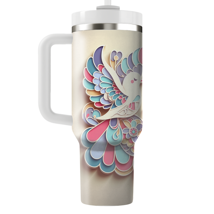 Whimsical Peace Doves Travel Tumblers