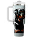 Black Rottweiler Dog  Personalized Tumblers