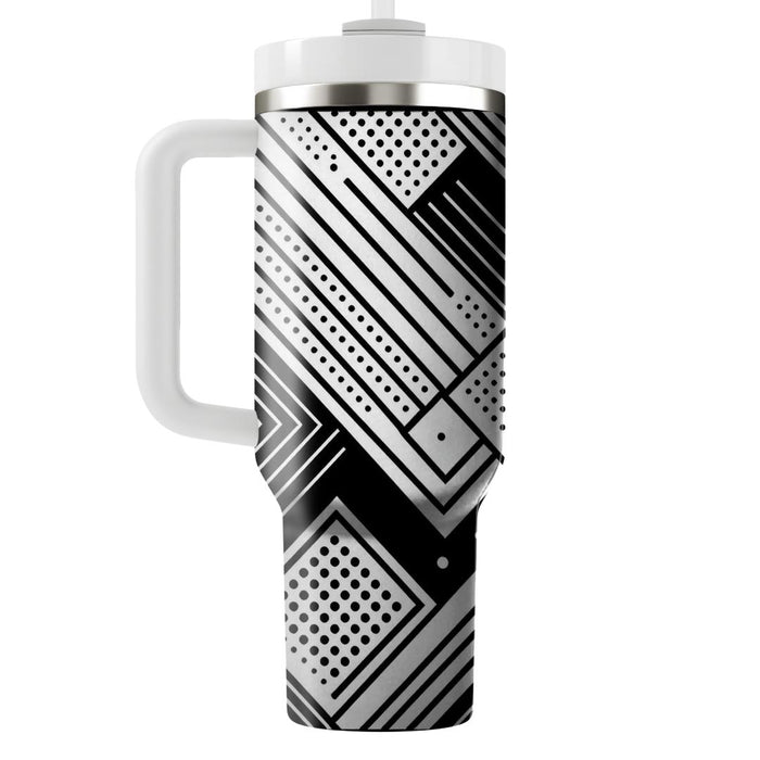 Sophisticated Linear Design  Personalized Tumblers