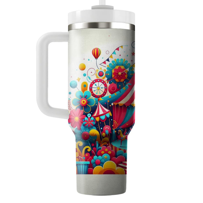 Whimsical Floral Circus  Unique Tumblers