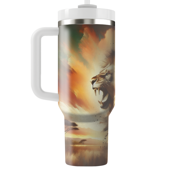 Bold Roaring Lion  Tumblers With Lids