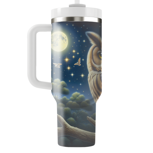 Starlit Owl Night  Tumbler Cups