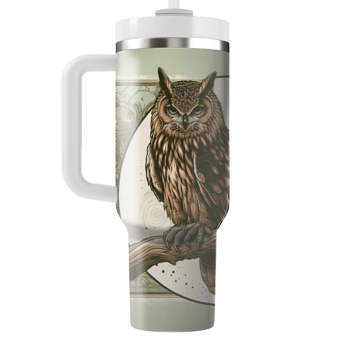 Vintage Owl Wisdom  Tumblers With Lids