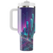 Futuristic Neon Skyscrapers  Personalized Tumblers