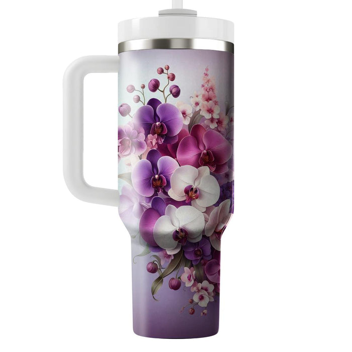 Artistic Orchid Symphony  Unique Tumblers