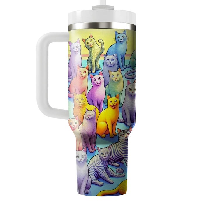 Whimsical Cat Play  Personalized Tumblers