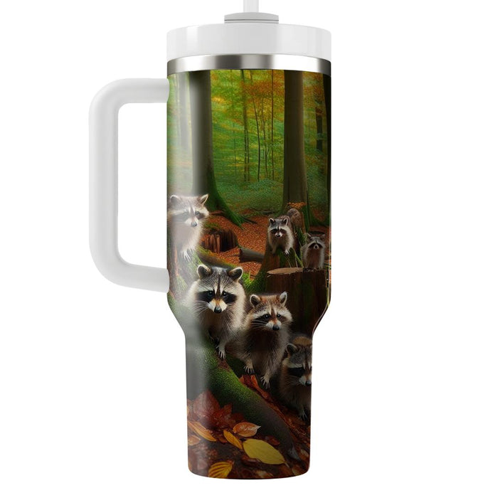 Woodland Raccoon Mischief  Personalized Tumblers