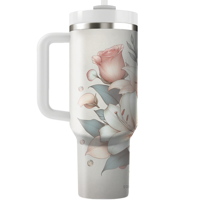 Soft Petal Elegance  Travel Tumblers