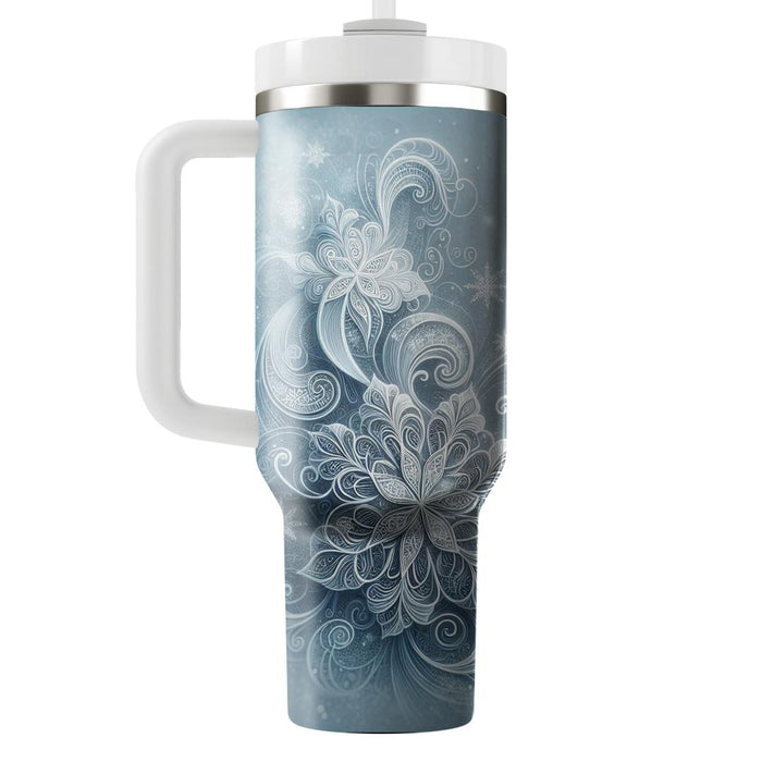 Winter's Blue Whisper  Travel Tumblers