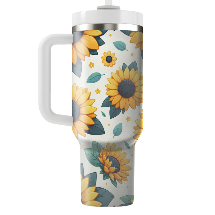 Radiant Sunflower Pattern Decorative Tumblers