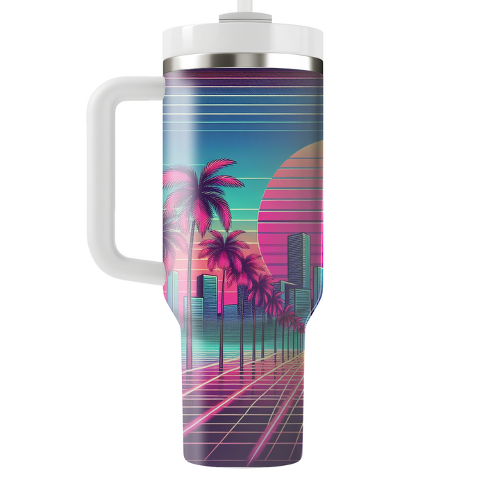 Vibrant Synthwave Landscape  Personalized Tumblers