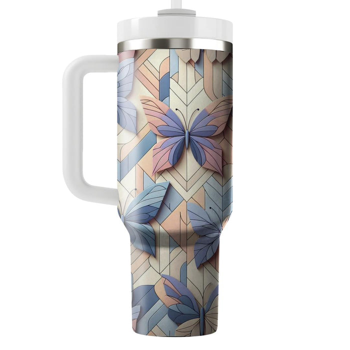 Geometric Butterfly Overlay  Unique Tumblers