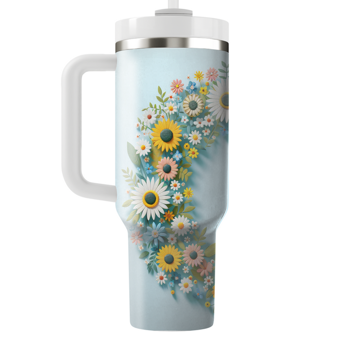 Whimsical Floral Wreath  Insulated Tumblers