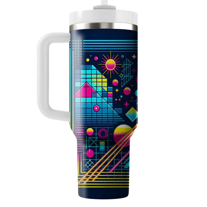 Retro Neon Grid  Insulated Tumblers