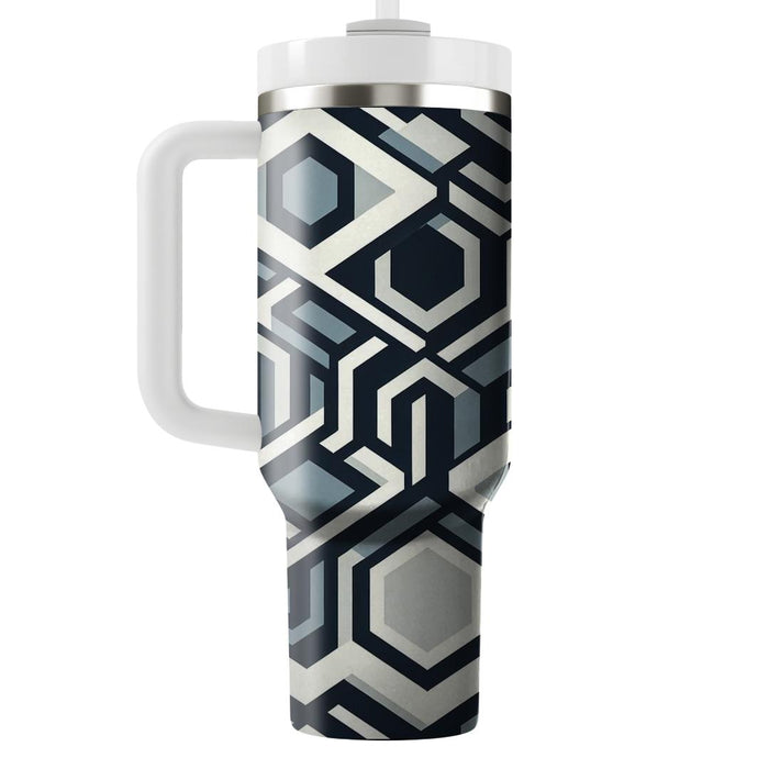 Futuristic Hexagon Matrix  Travel Tumblers