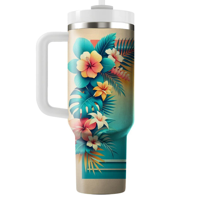 Tropical Summer Vibes  Tumbler Cups