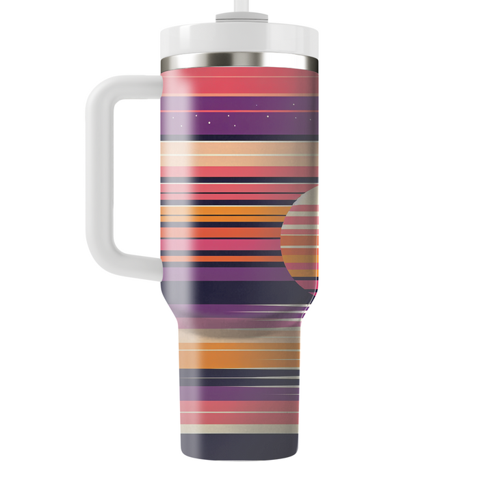 Retro Striped Sunset Unique Tumblers