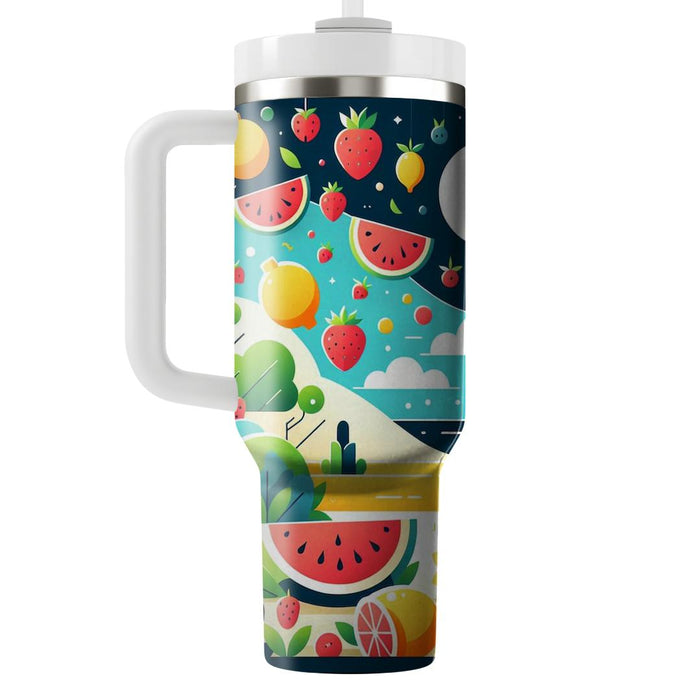 Whimsical Fruit Fiesta  Tumbler Cups