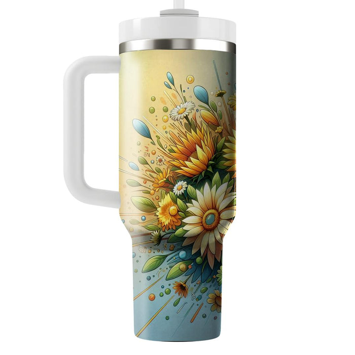 Sunny Day Floral Burst  Tumbler Cups