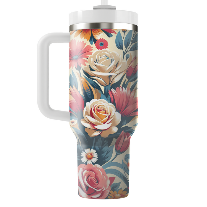 Artistic Flower Symphony  Insulated Tumblers