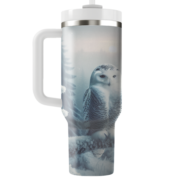 Serene Snowy Owl  Personalized Tumblers