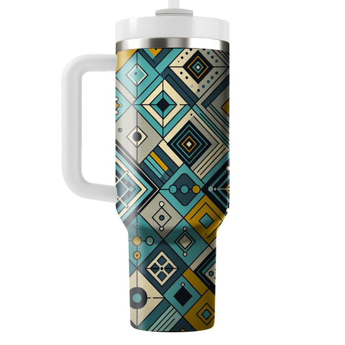 Geometric Retro Diamonds  Insulated Tumblers