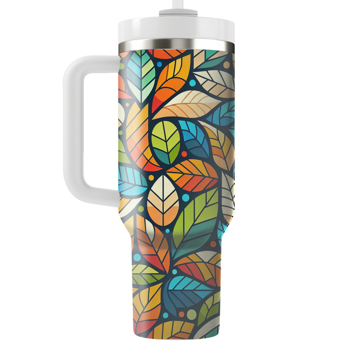 Vibrant Mosaic Leaf  Insulated Tumblers