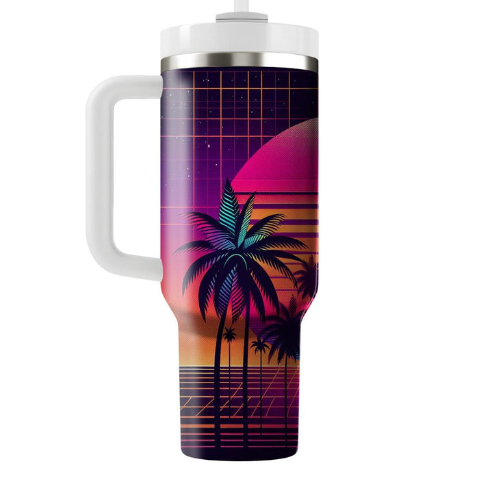 Retro Futuristic Palms  Tumblers With Lids