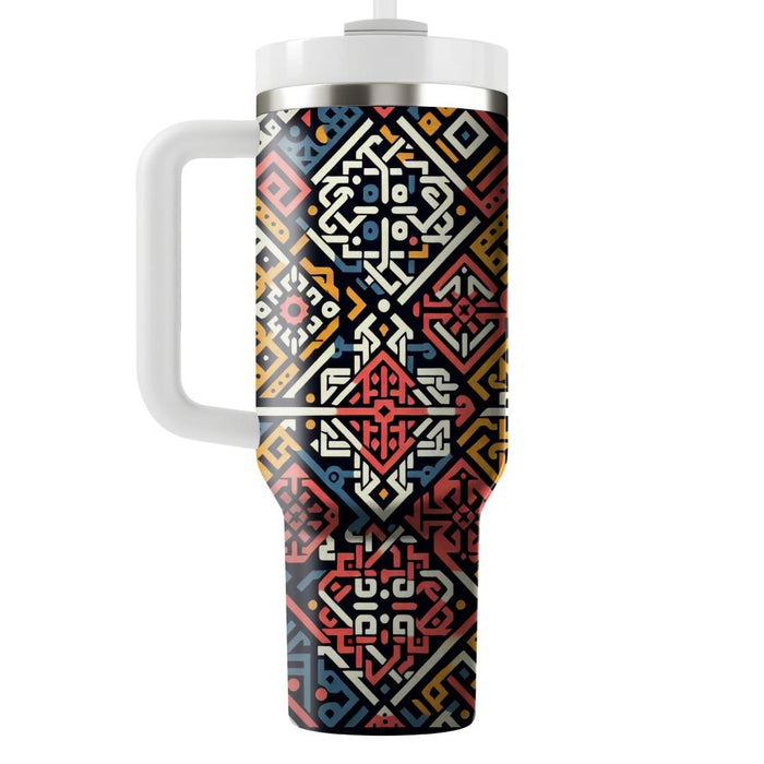 Vibrant Ethnic Lattice  Insulated Tumblers