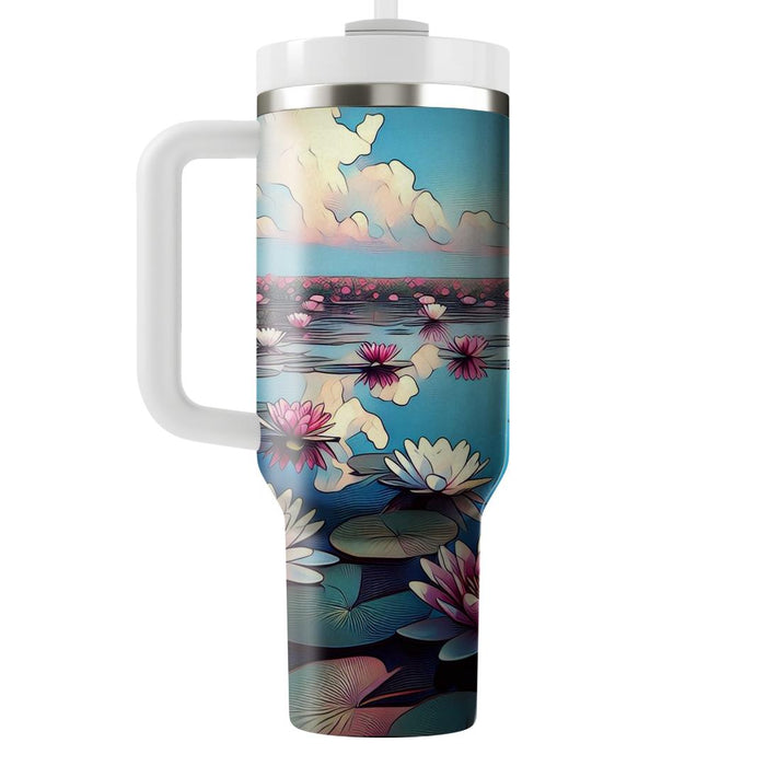 Whimsical Water Lily  Tumbler Cups